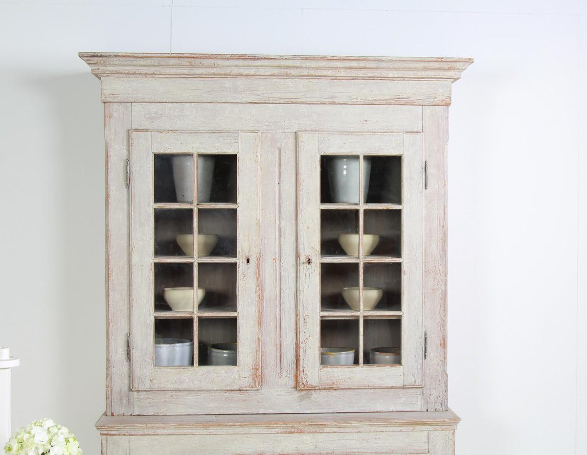 Swedish 19thC  Painted Glazed Vitrine  Cabinet