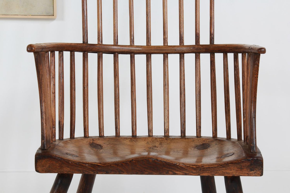 Exceptional  English Late 18thC  West Country Comb Back Chair