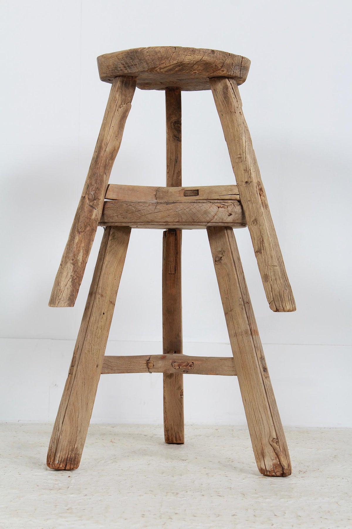 Rustic 19thC Century Three-Legged Pine Stools/Tables