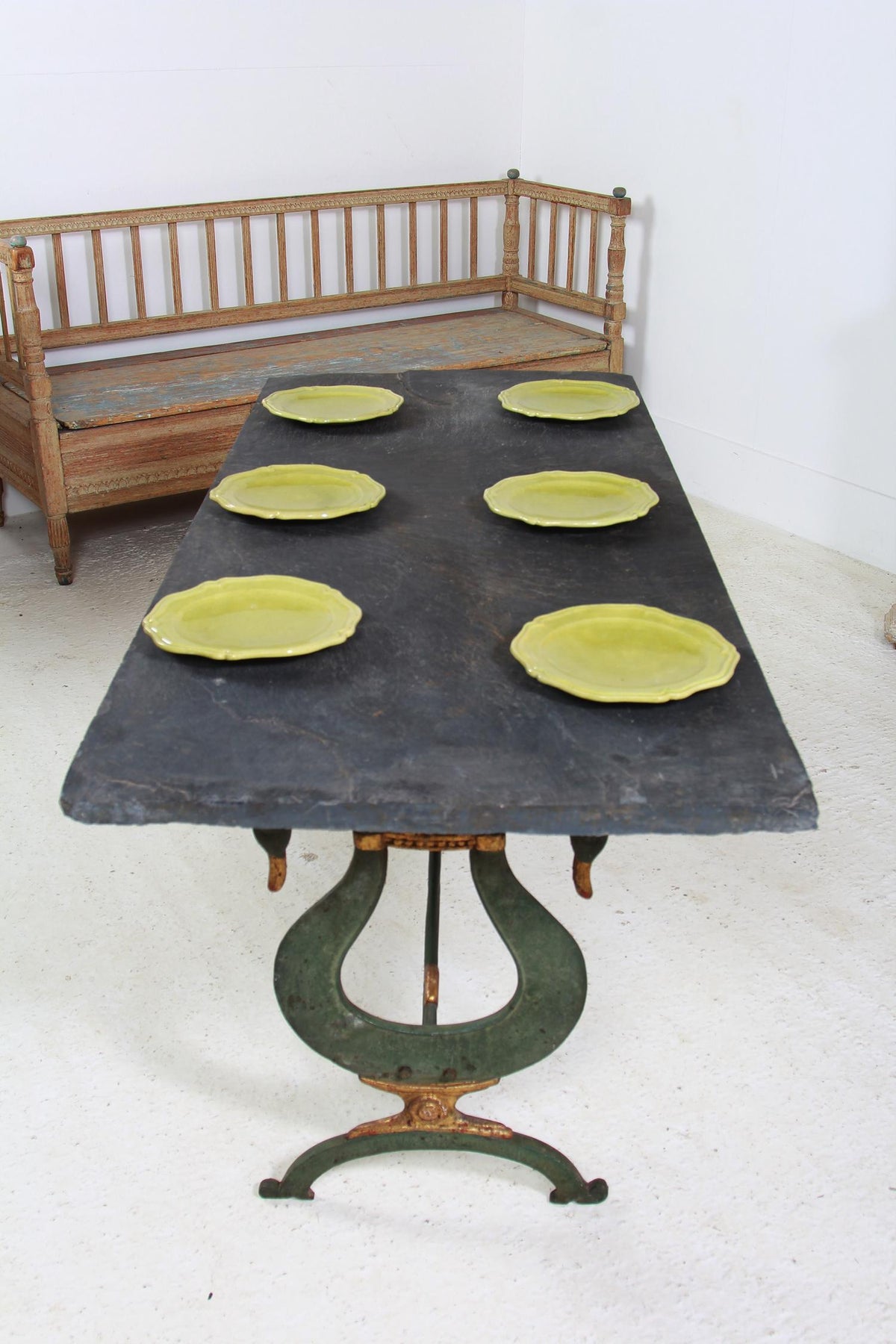 Elegant & Unique French Slate Top Table