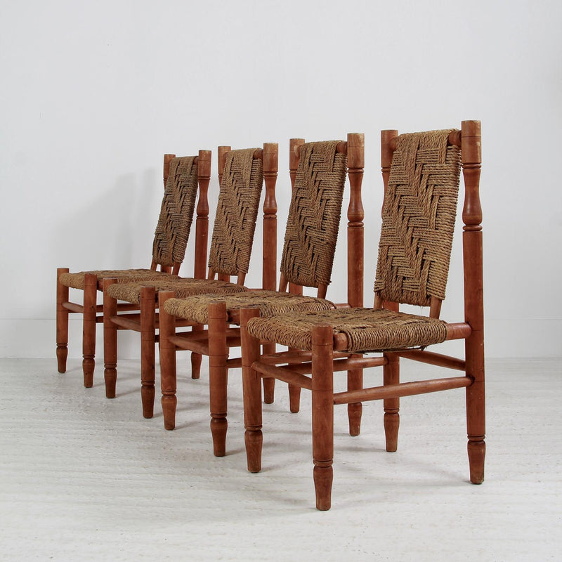 Set of Four Mid Century Adrien Audoux & Frida Minet Dining Chairs