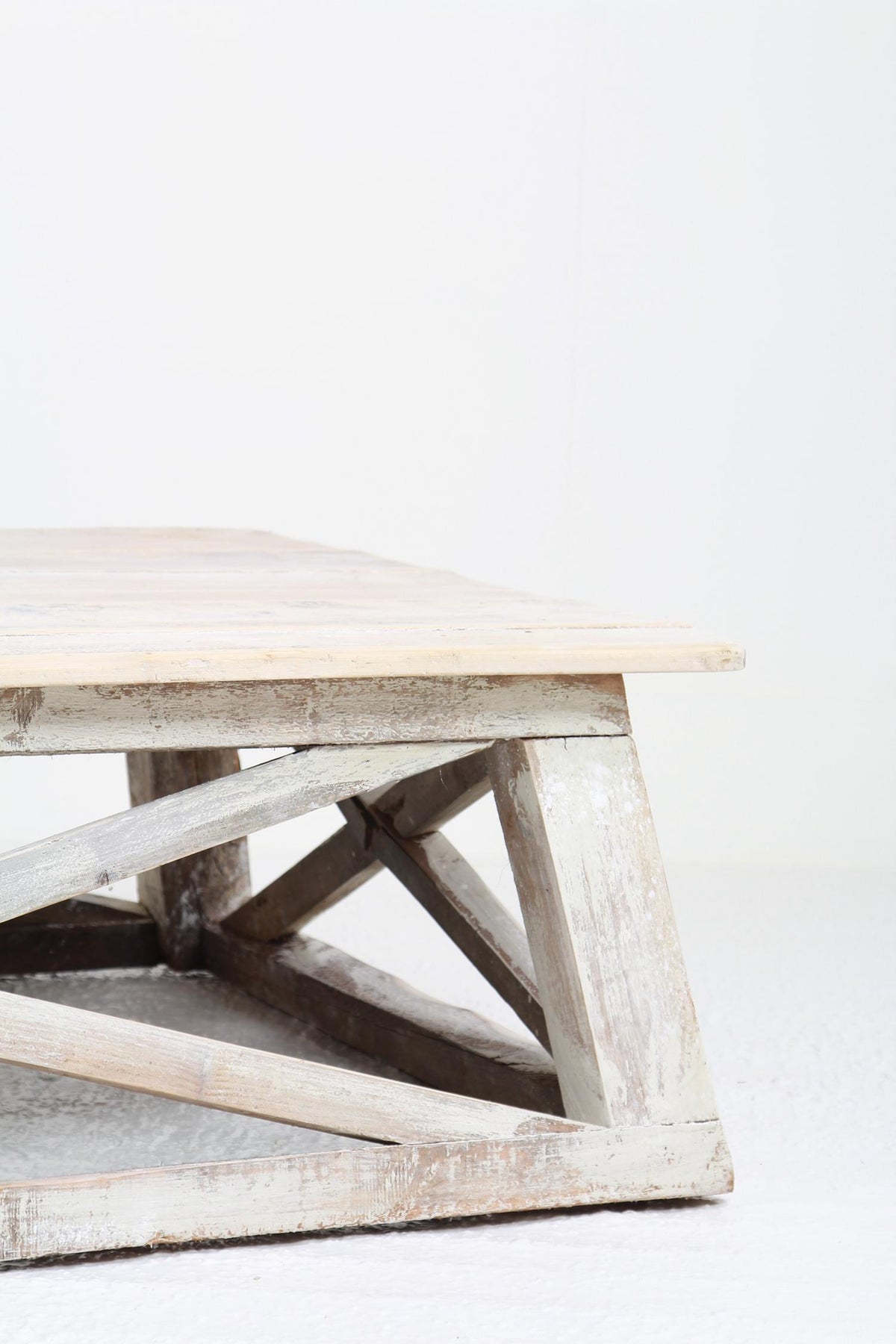 Huge Rustic Artisan Wooden Coffee Table