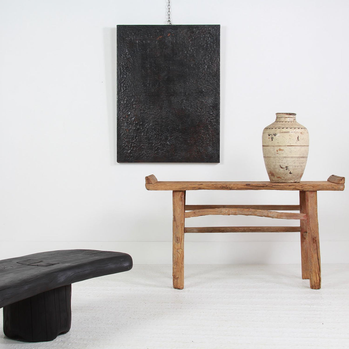 WABI-SABI ELM CONSOLE ALTAR TABLE WITH CHARISMATIC PATINA