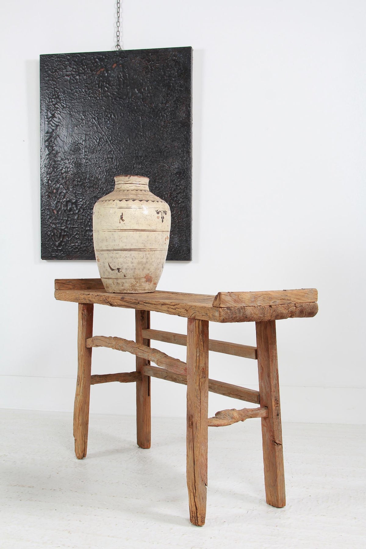 WABI-SABI ELM CONSOLE ALTAR TABLE WITH CHARISMATIC PATINA