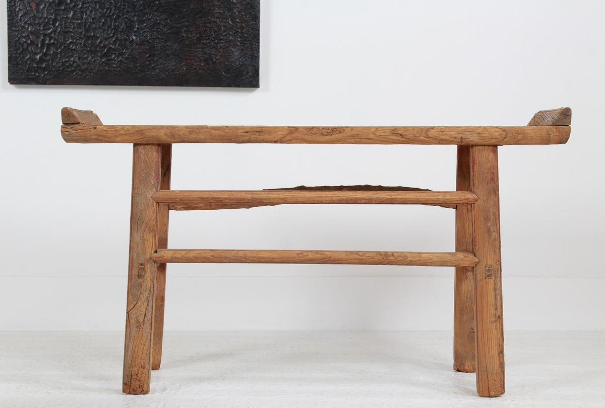 WABI-SABI ELM CONSOLE ALTAR TABLE WITH CHARISMATIC PATINA