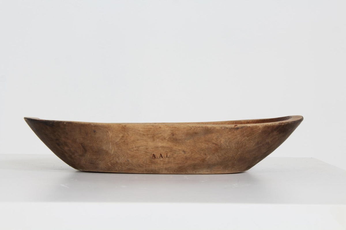 Unique 18thC  Wooden Root  Bowl from Northern Sweden Dated 1798