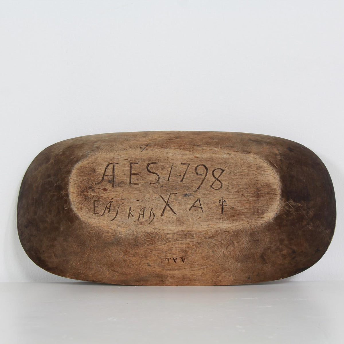 Unique 18thC  Wooden Root  Bowl from Northern Sweden Dated 1798