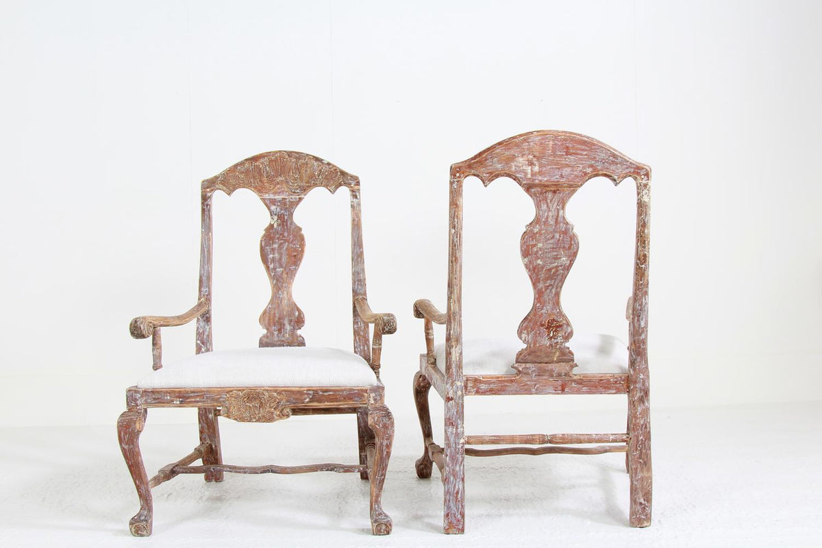 Pair of Swedish 18thC Baroque Armchairs