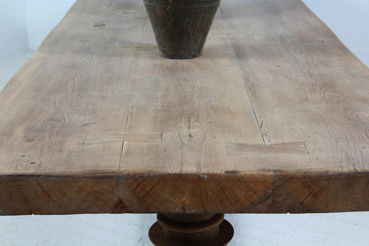 Exceptional  XXL French 19thC Oak Monastery Trestle Table