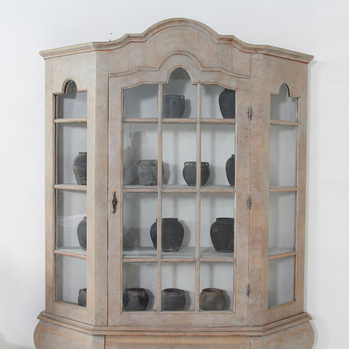 Flemish Style Mid Century Glazed Display Cabinet