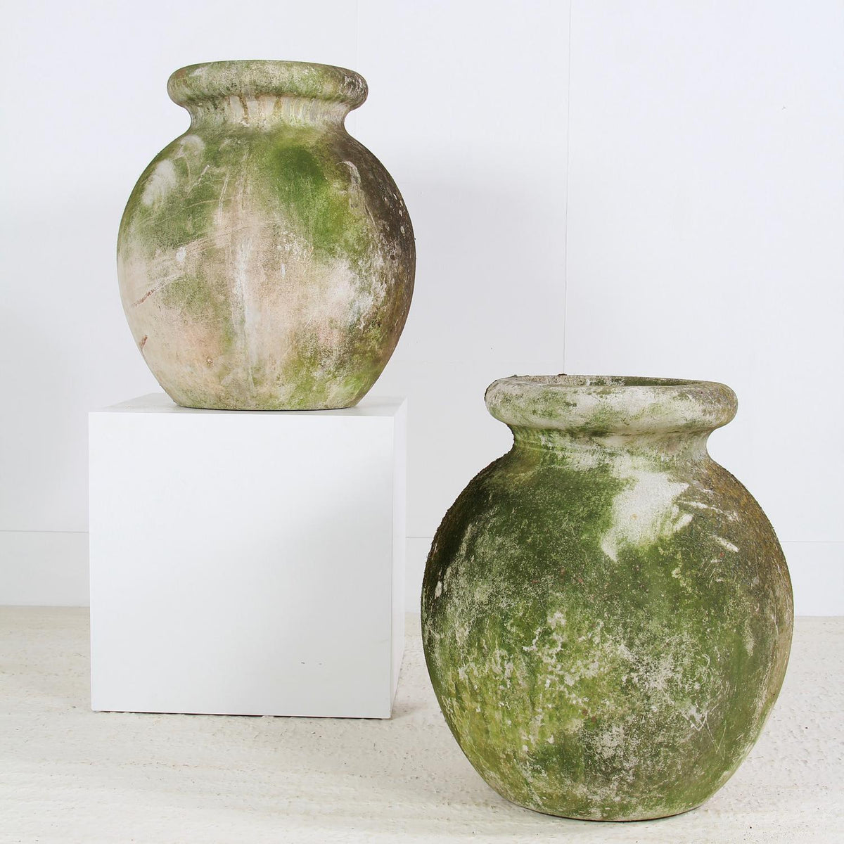 Impressive Pair of  French 20thC  Weathered Concrete Pots