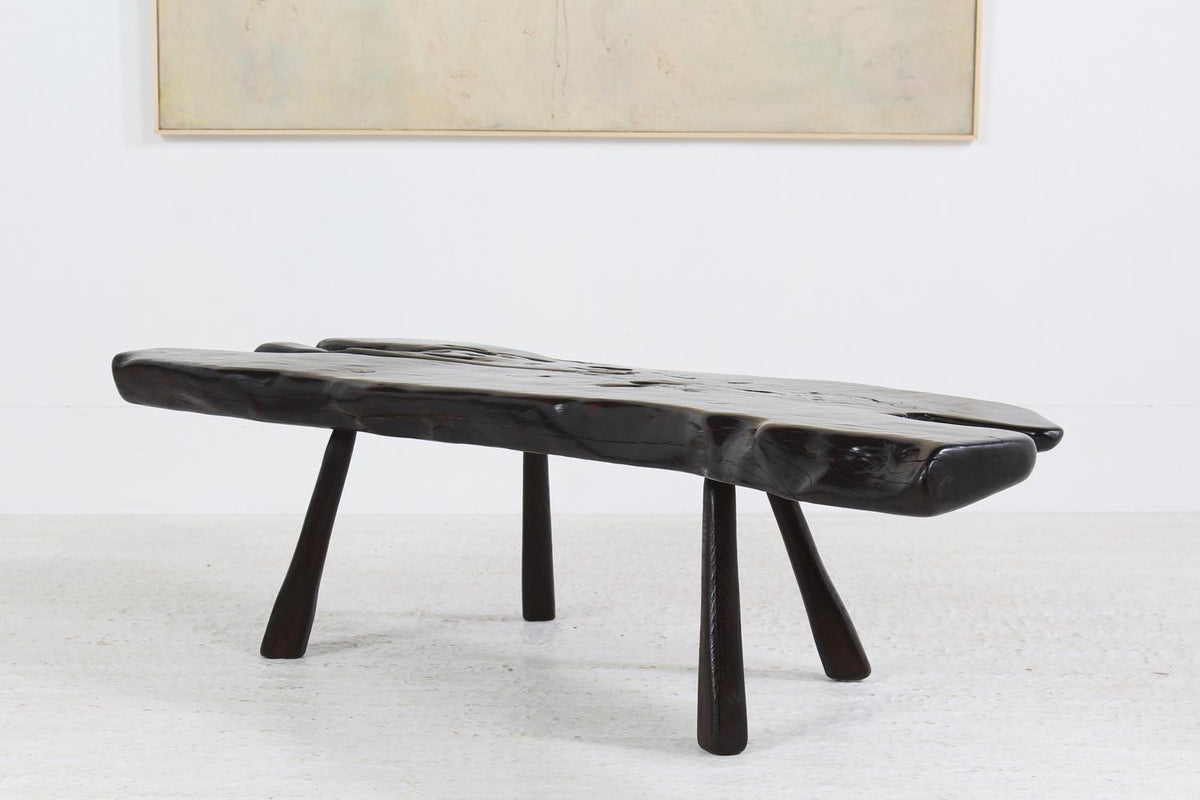 Stunning Comptemporay Artisan Black Live Edge Commissioned Coffee Table or Bench