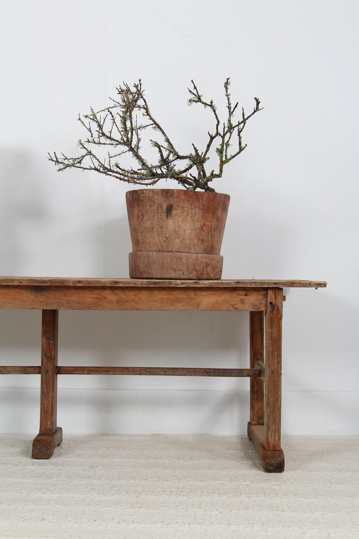 Rustic 19th Century Primitive Belgian Oak Console Table