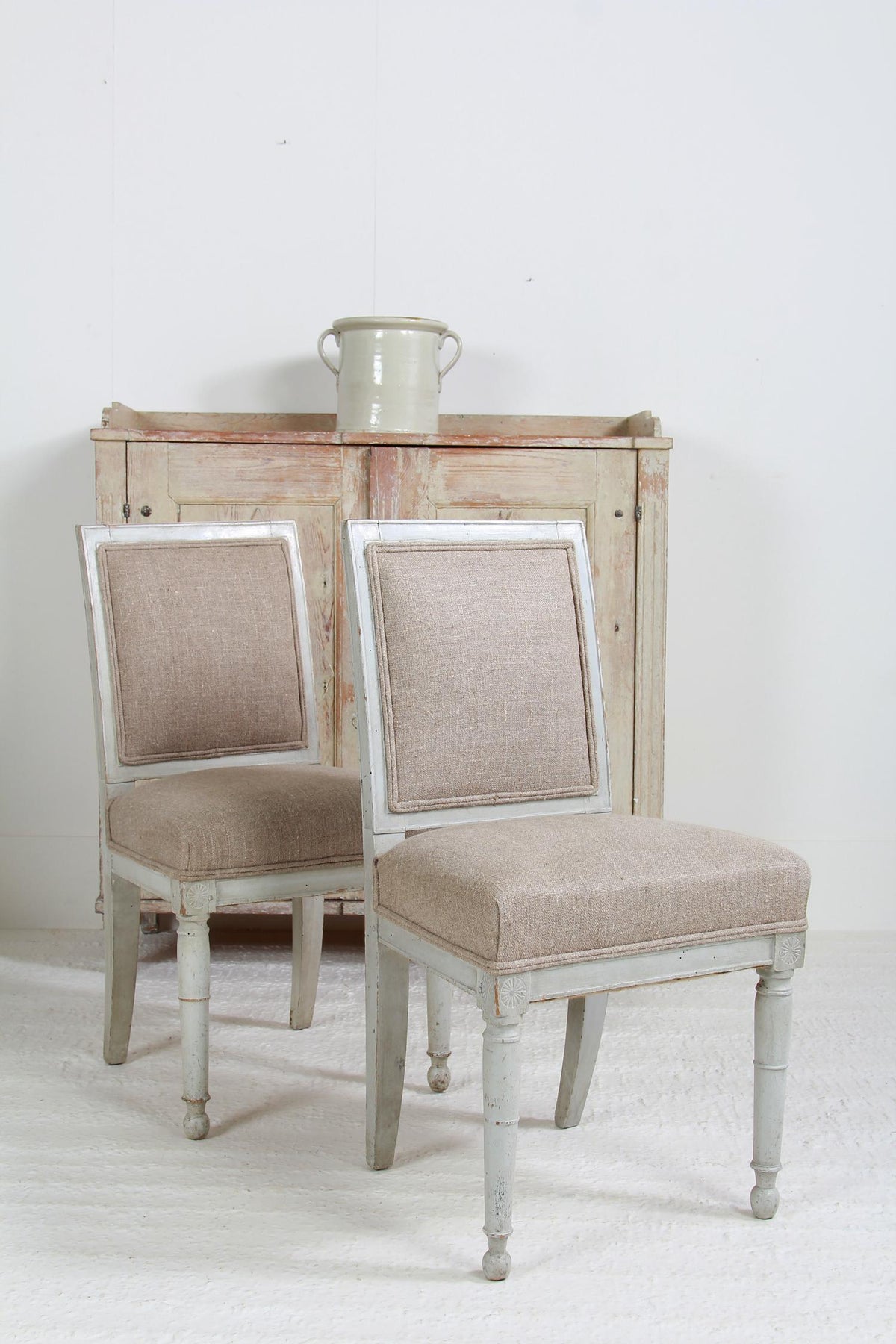 Pair of French 18thC Chateau Side/Hall Chairs