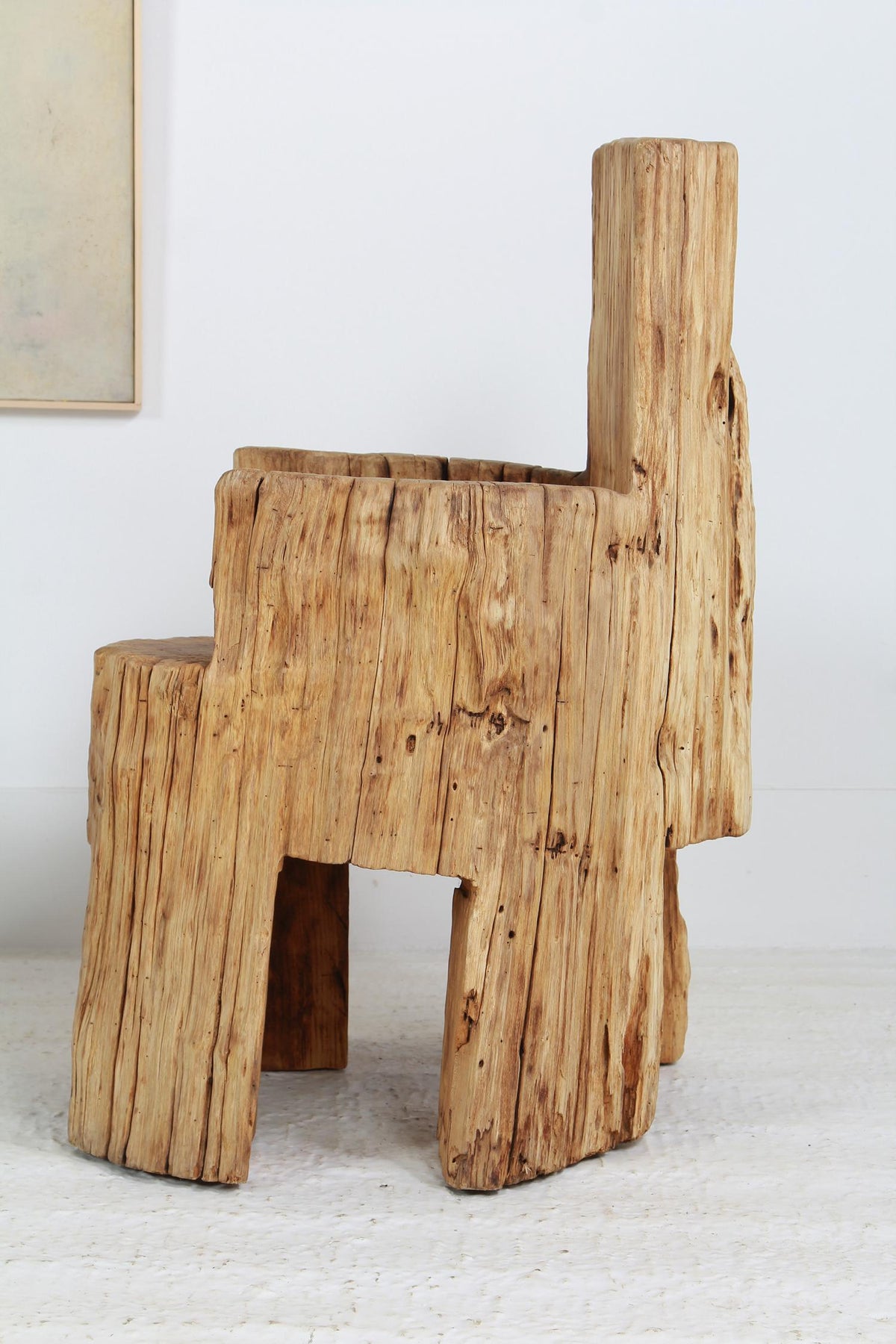 Primitive Sculptural Wabi-Sabi Dug Out Tree chair