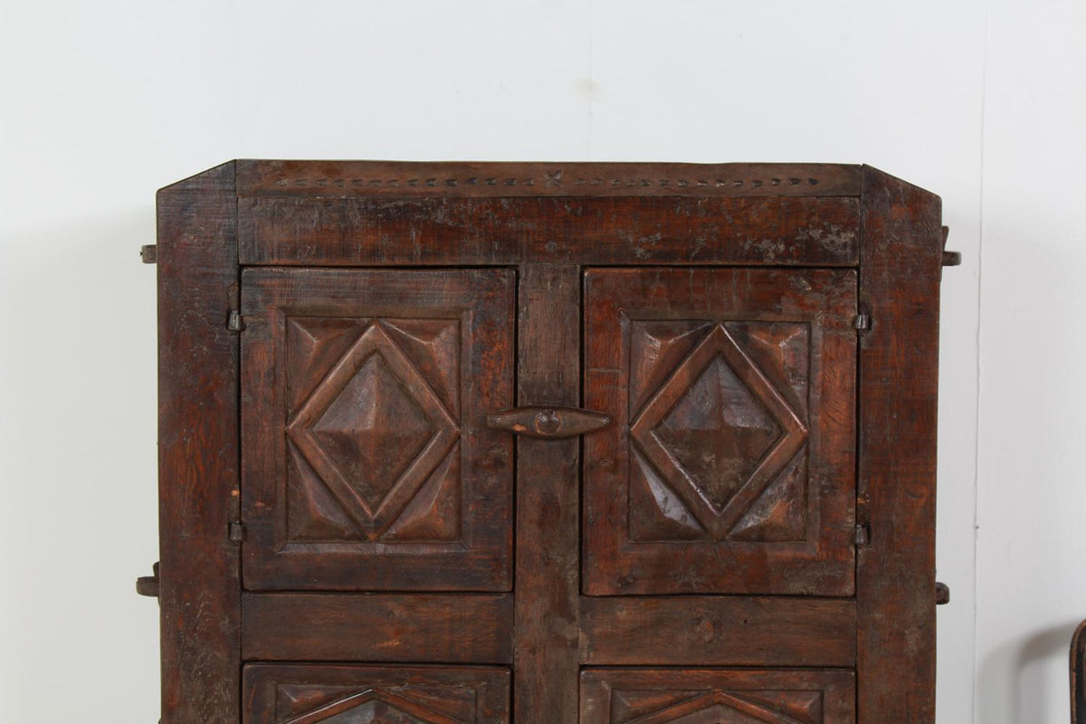 Primitive 18th Century Spanish Oak Cabinet