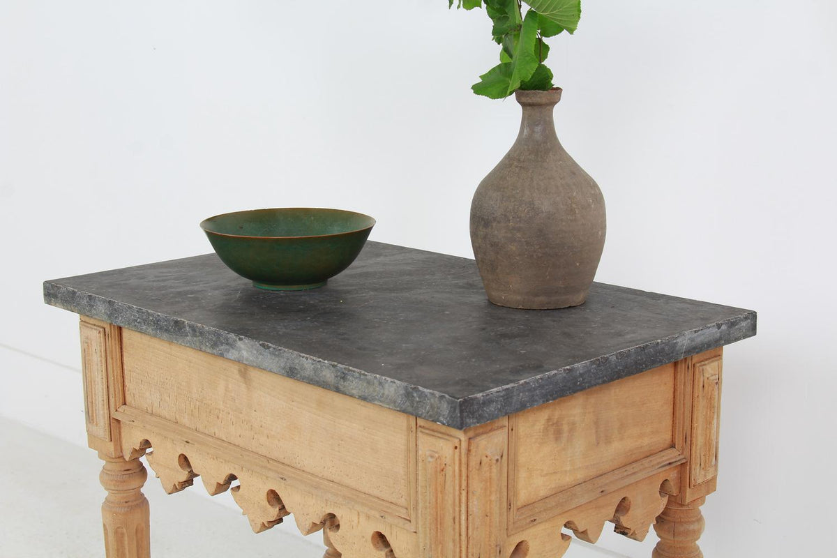 Elegant French Decorative Table with Belgium Bluestone Top