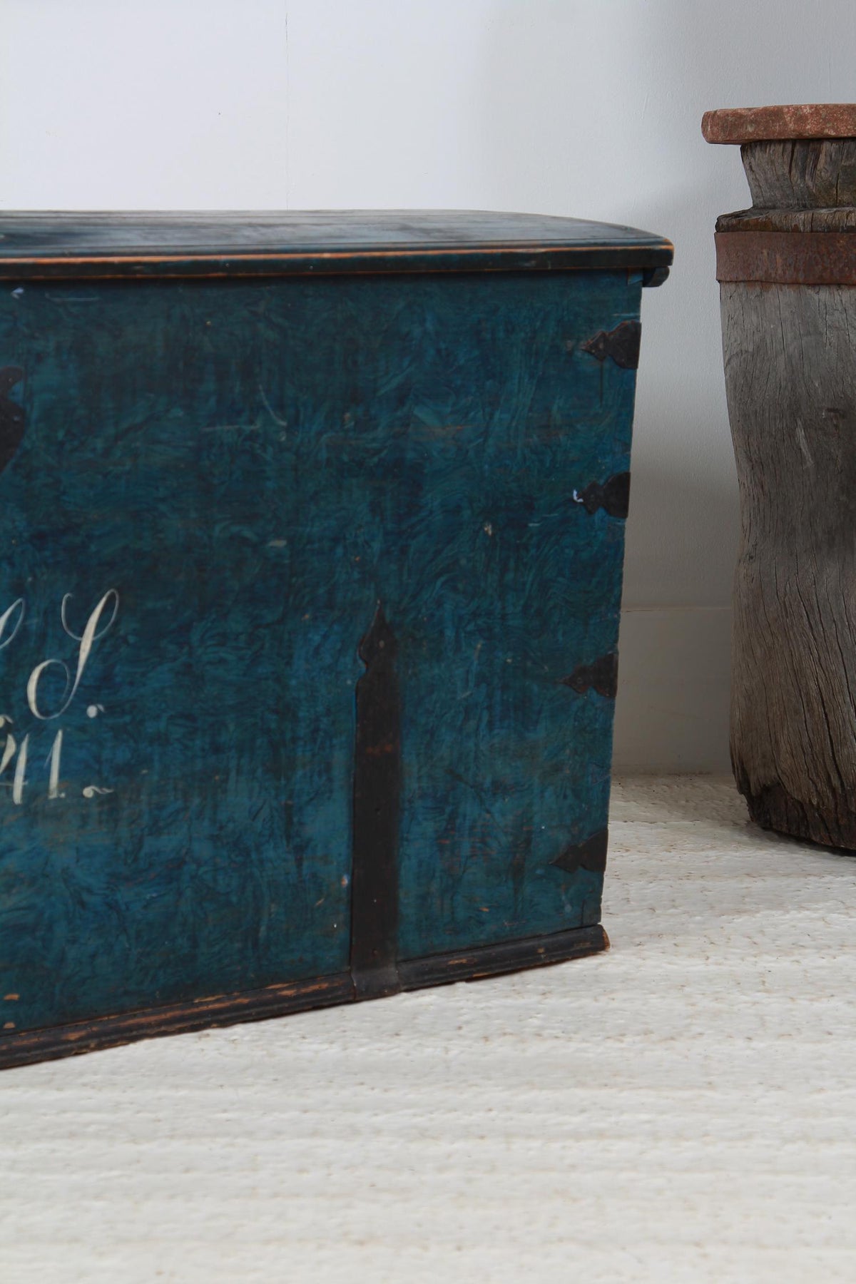 Exceptionally Large Swedish Original Hand Painted Marriage Trunk Dated 1841