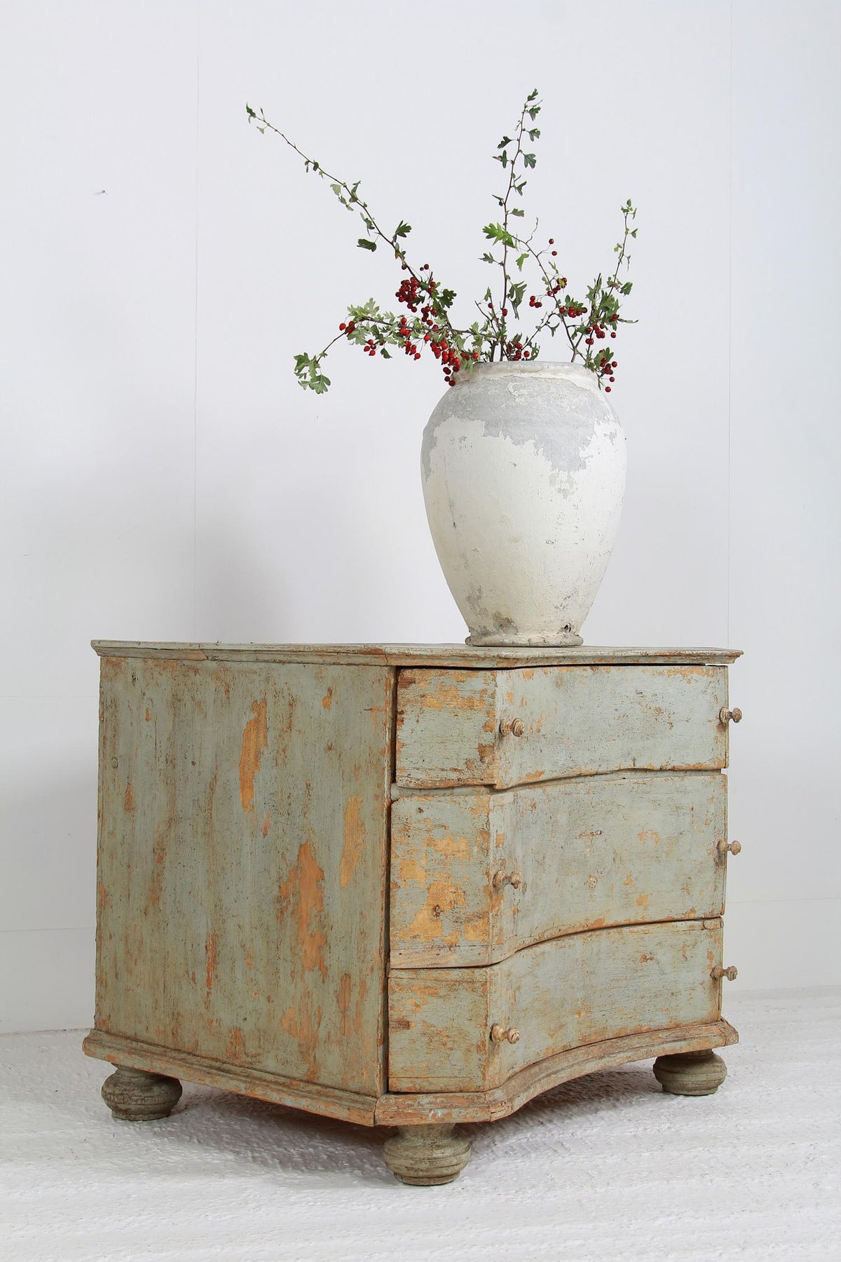 German Painted 18th Century Baroque Chest of Drawers