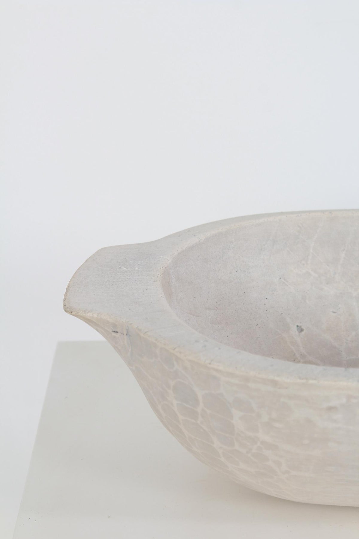 Contemporary Artisan Oolitic Limestone Bowl