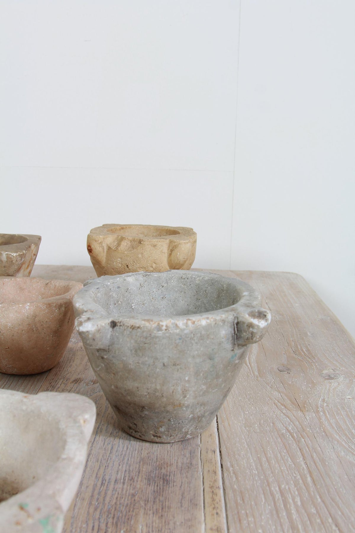 Collection of 18th Century  French Stone & Marble Mortars