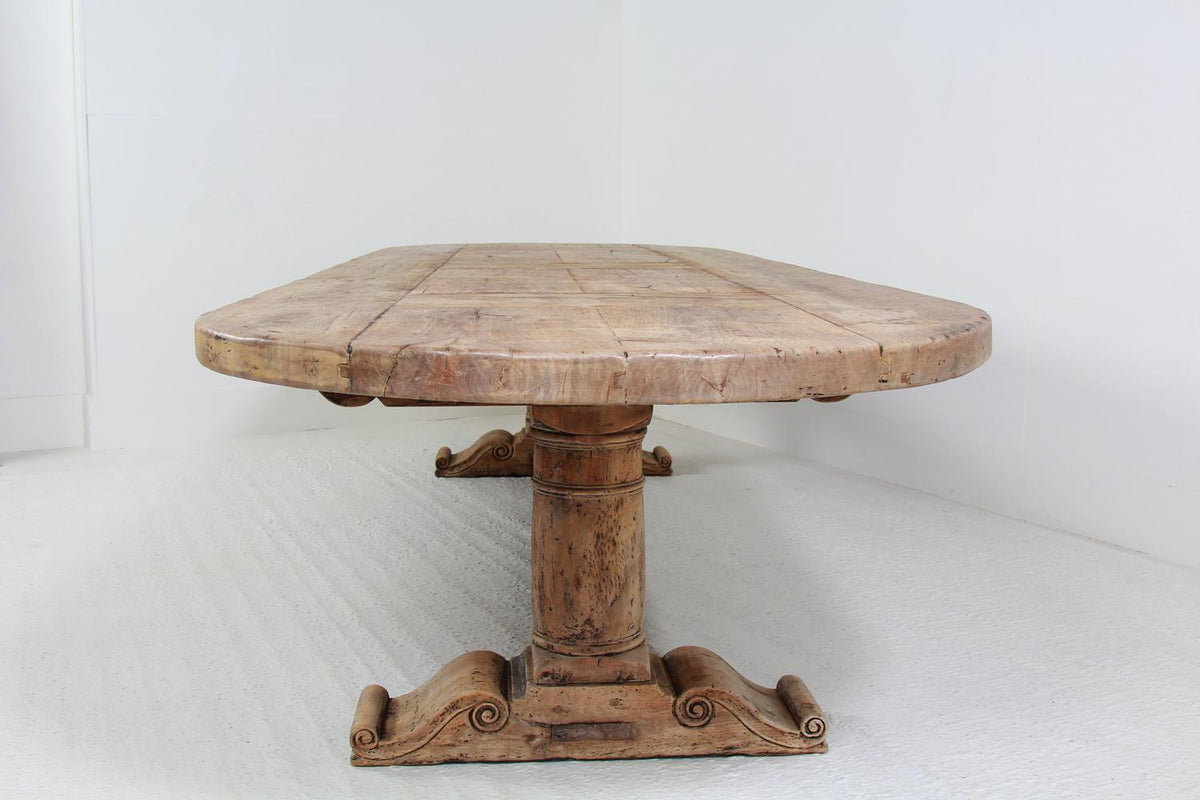 Monumental French 19thC Oval Walnut Dining Table