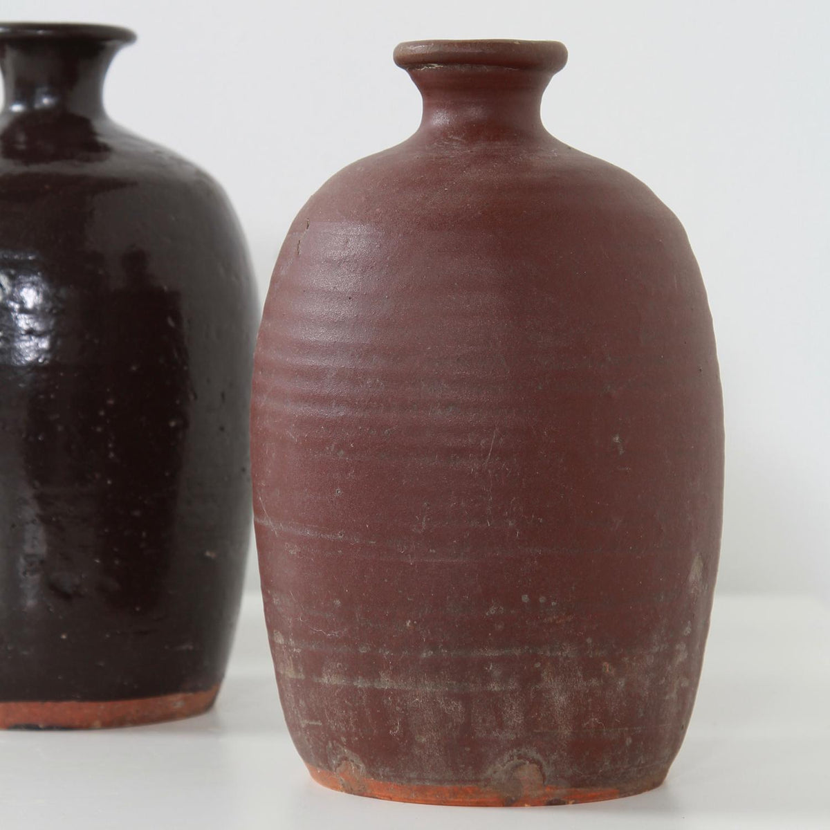 COLLECTION OF EARLY 20THC WABI SABI CHINESE APOTHECARY OIL JARS