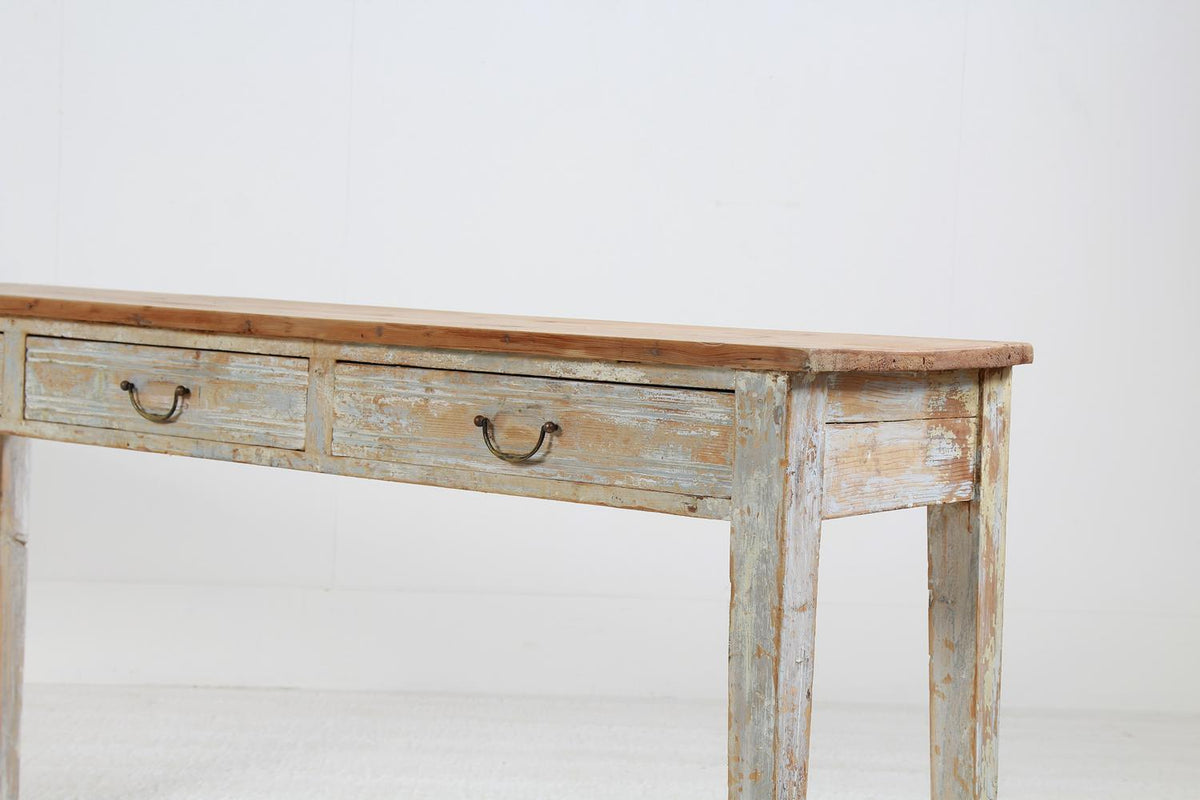 Huge French 19thC Painted Console/Server Table