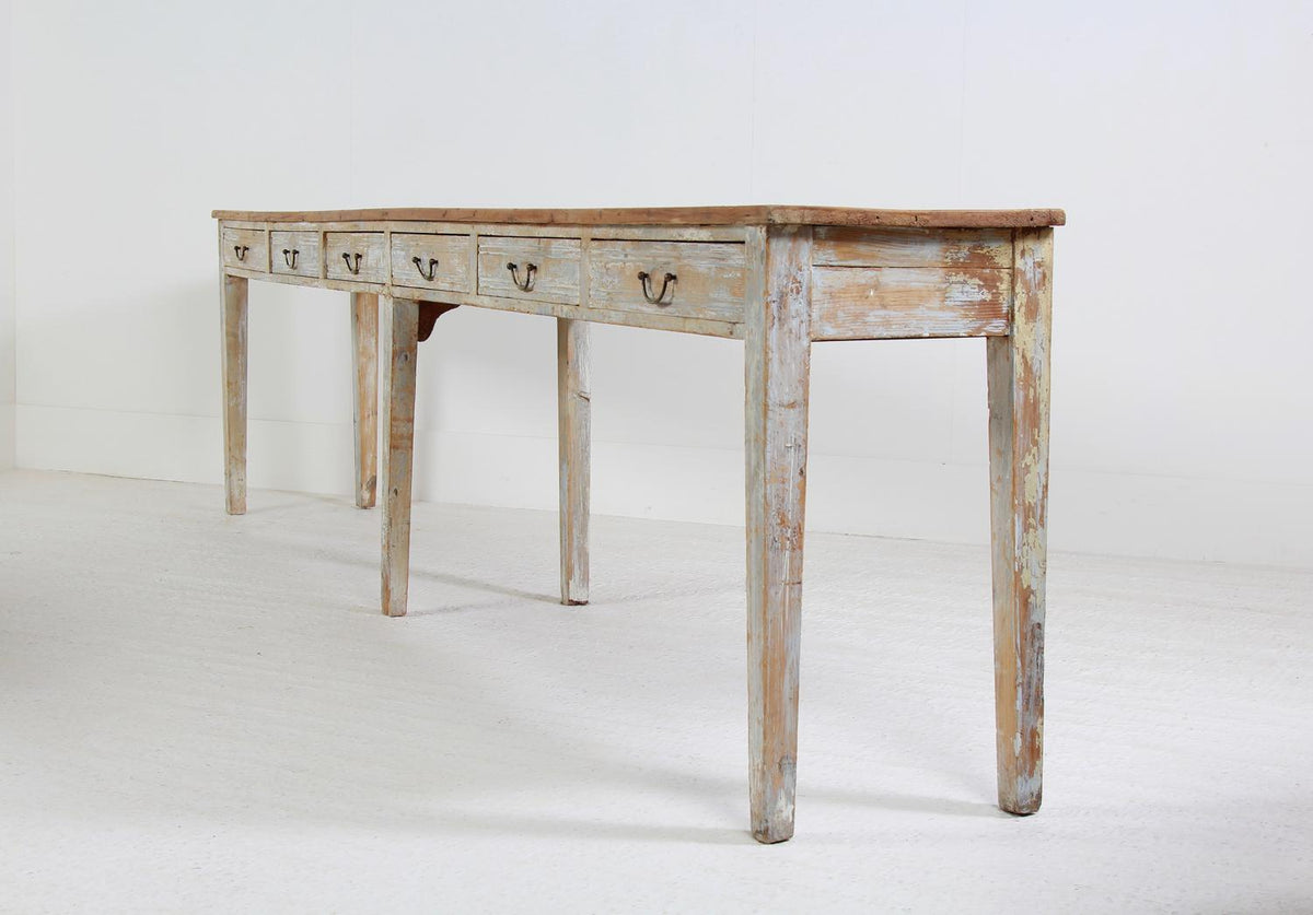 Huge French 19thC Painted Console/Server Table