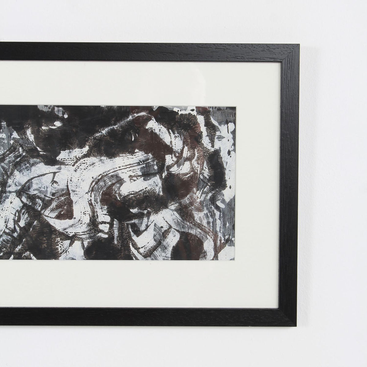 Mid-Century Modern Framed  Abstract Drip Style Acrylic Artwork