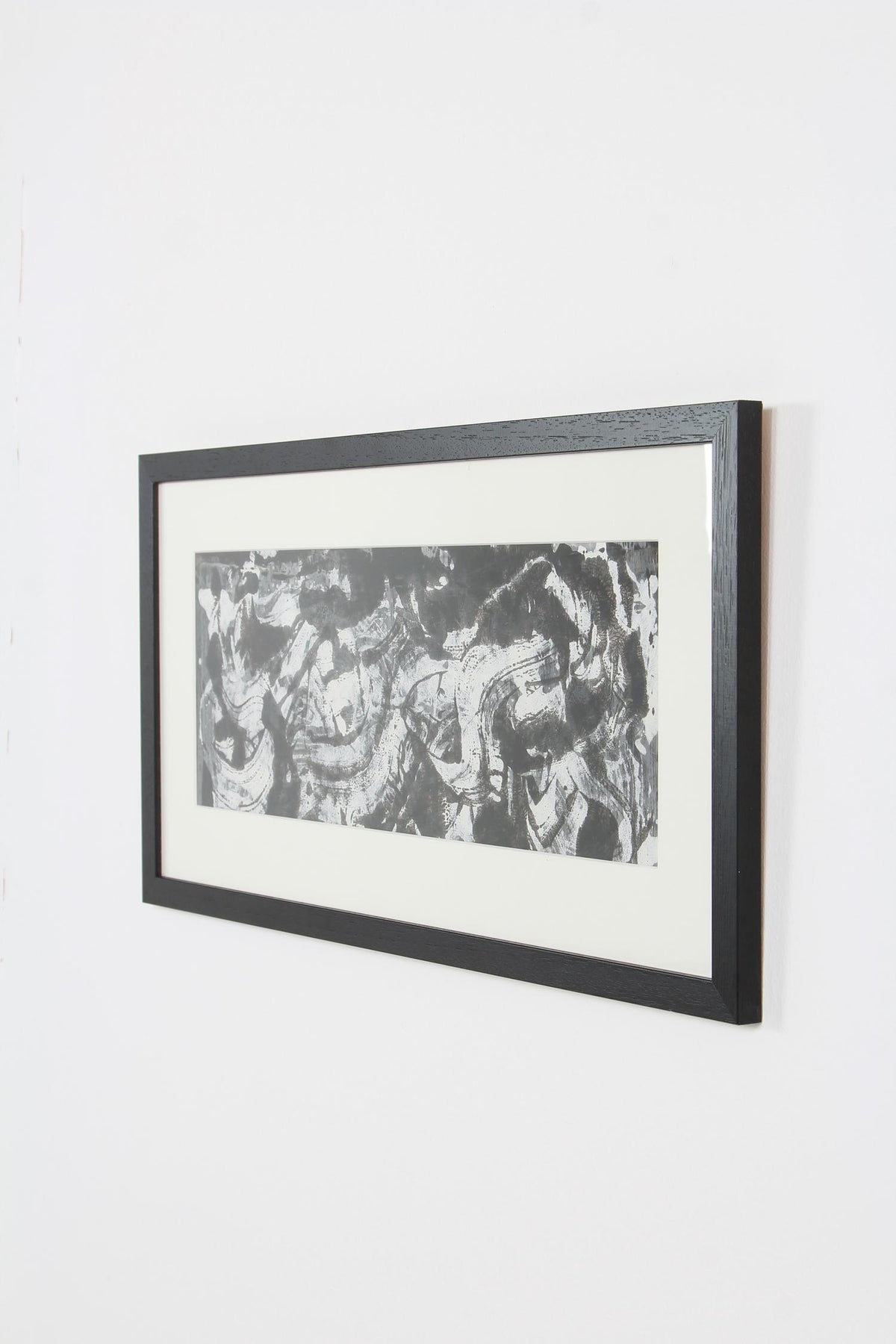Mid-Century Modern Framed  Abstract Drip Style Acrylic Artwork