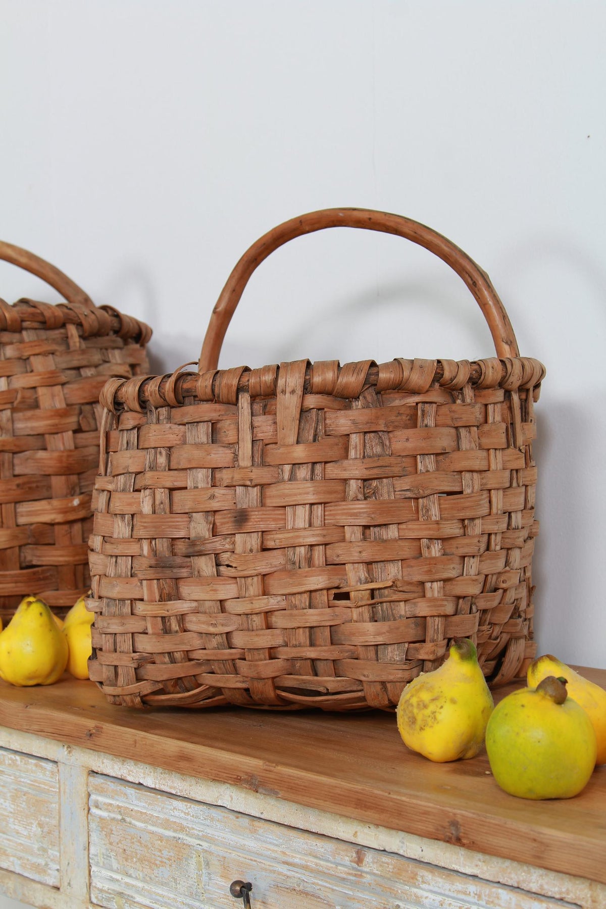 Set of Three Swedish Woven Folk Art Baskets