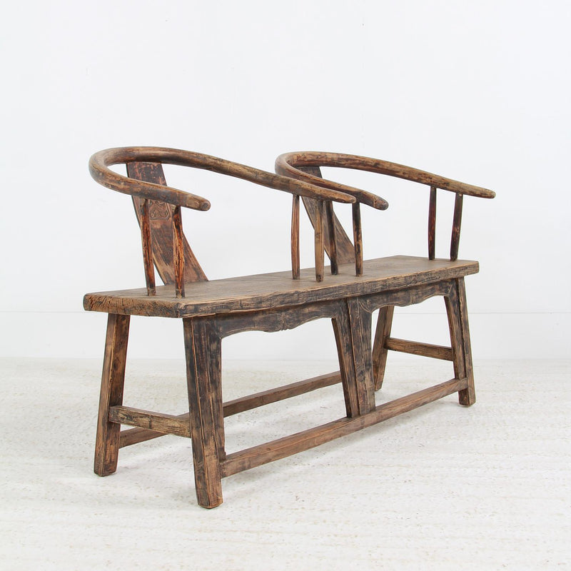 Wonderful & Unique Double Seated 19th Century  Horseshoe BENCH