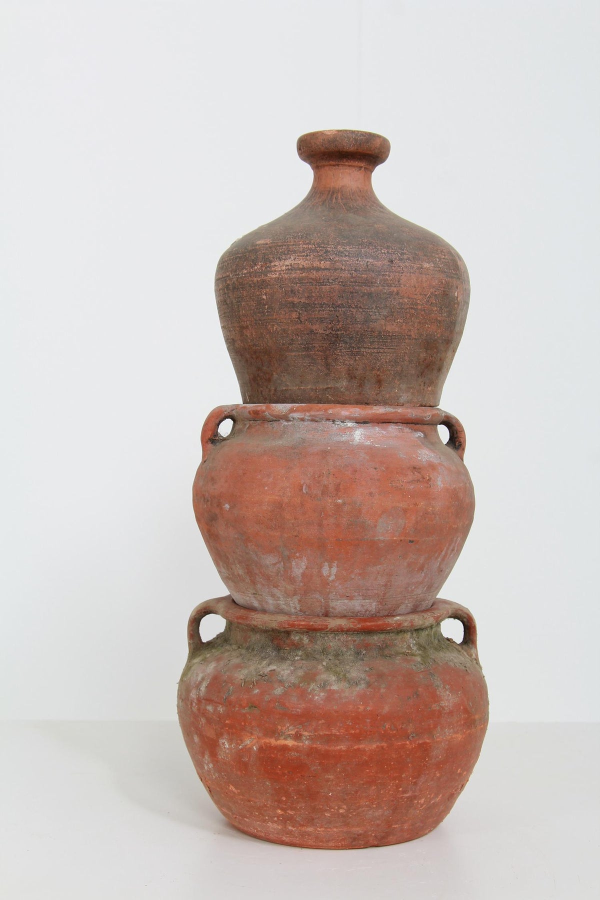 Collection of Three Charming Weathered Chinese Terracotta Pots