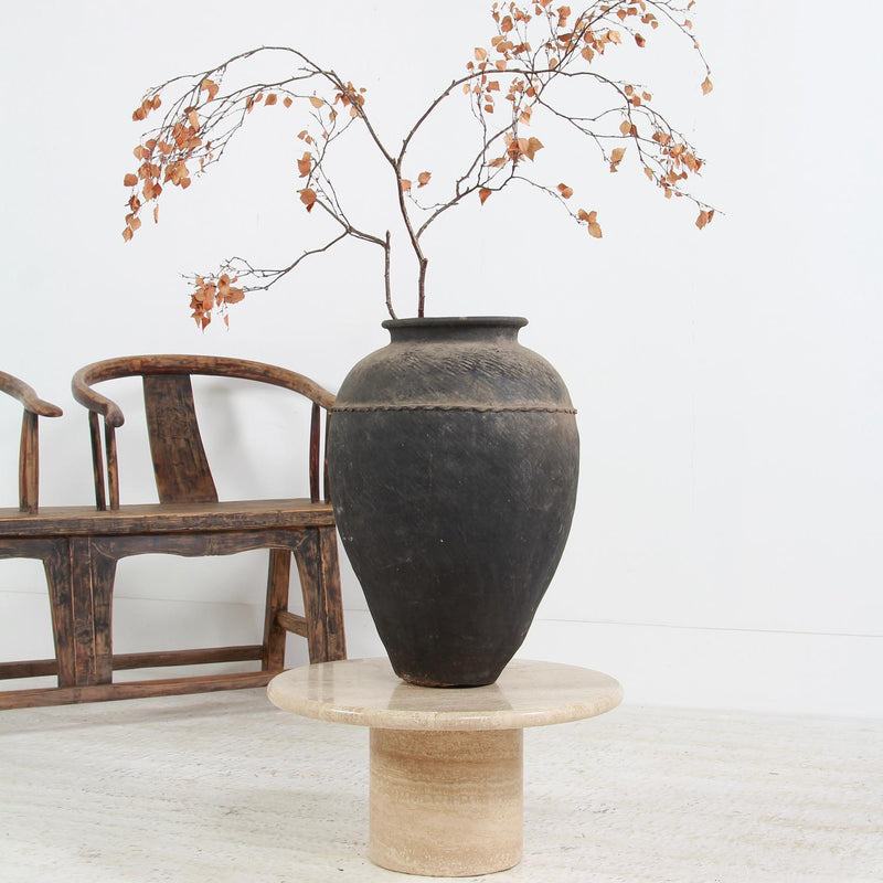 Wonderful  CHINESE SCULPTURAL WABI-SABI POTTERY WATER JAR