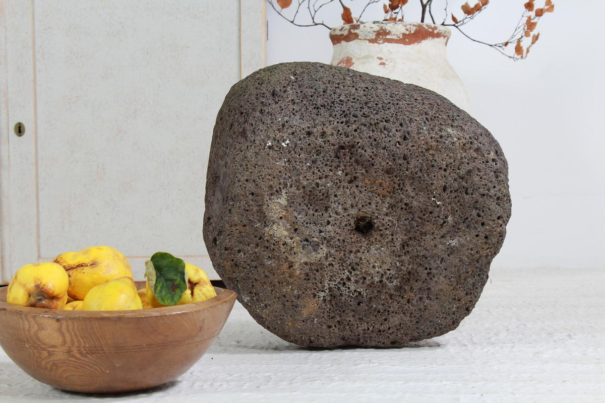 ORGANIC  HAND CARVED VOLCANIC ROCK TROUGH/PLANTER