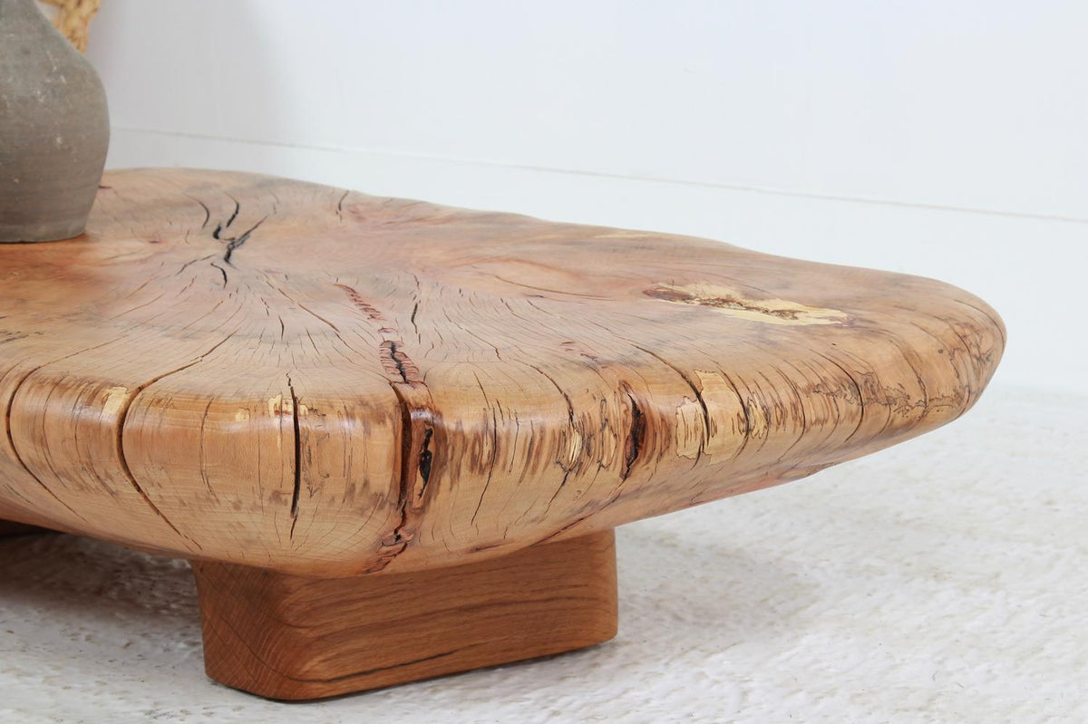 MAGNIFICENT SCULPTURAL  BEECH ARTISAN COFFEE TABLE. PLEASE ENQUIRE