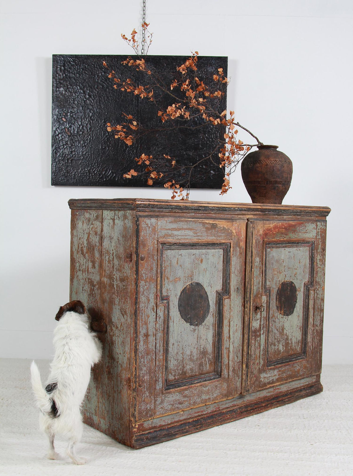 Exceptional Grand Scale Swedish 18thC Original  Painted Buffet