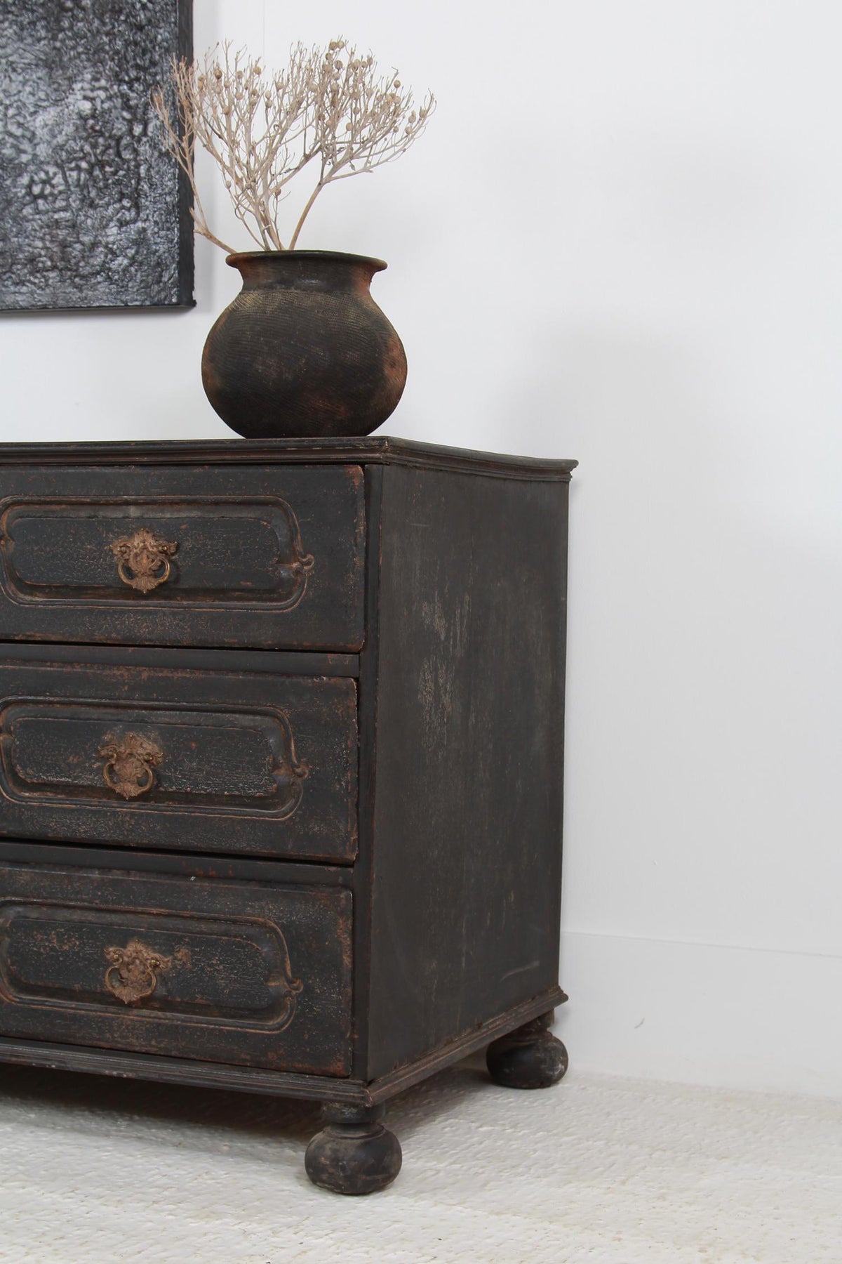A Large 18thC French Oak Painted Chest of Drawers