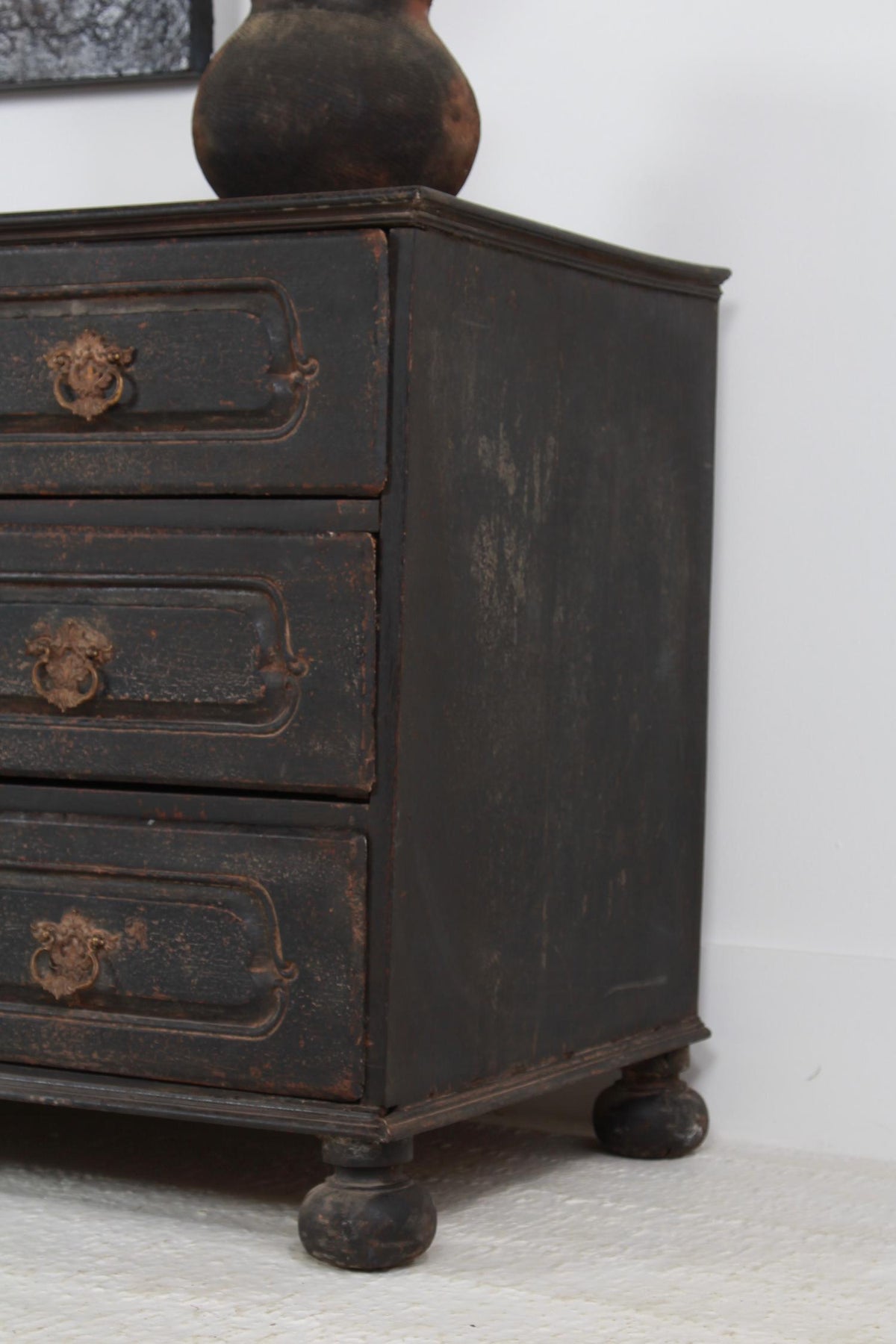 A Large 18thC French Oak Painted Chest of Drawers