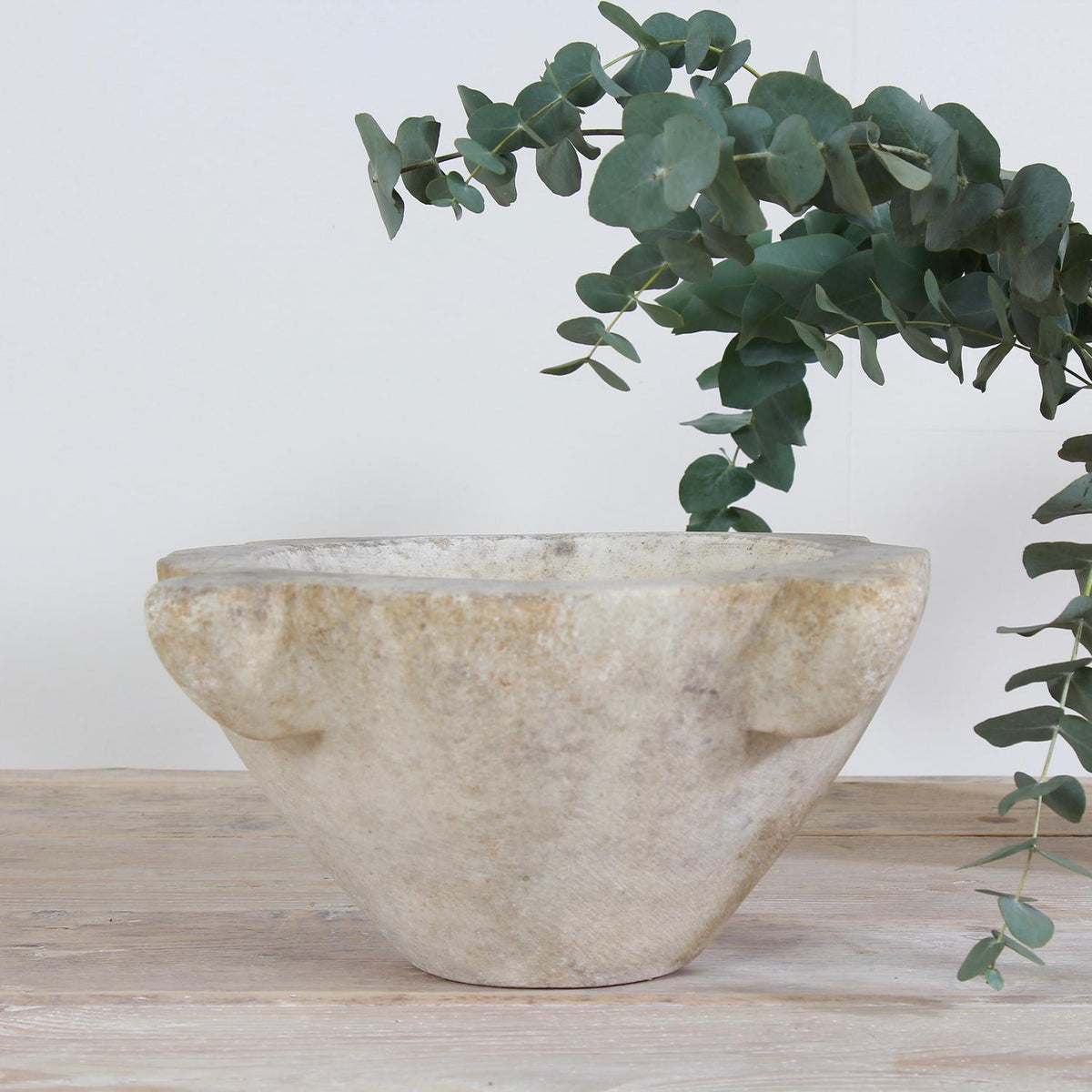 Large 18th Century French White Marble Mortar
