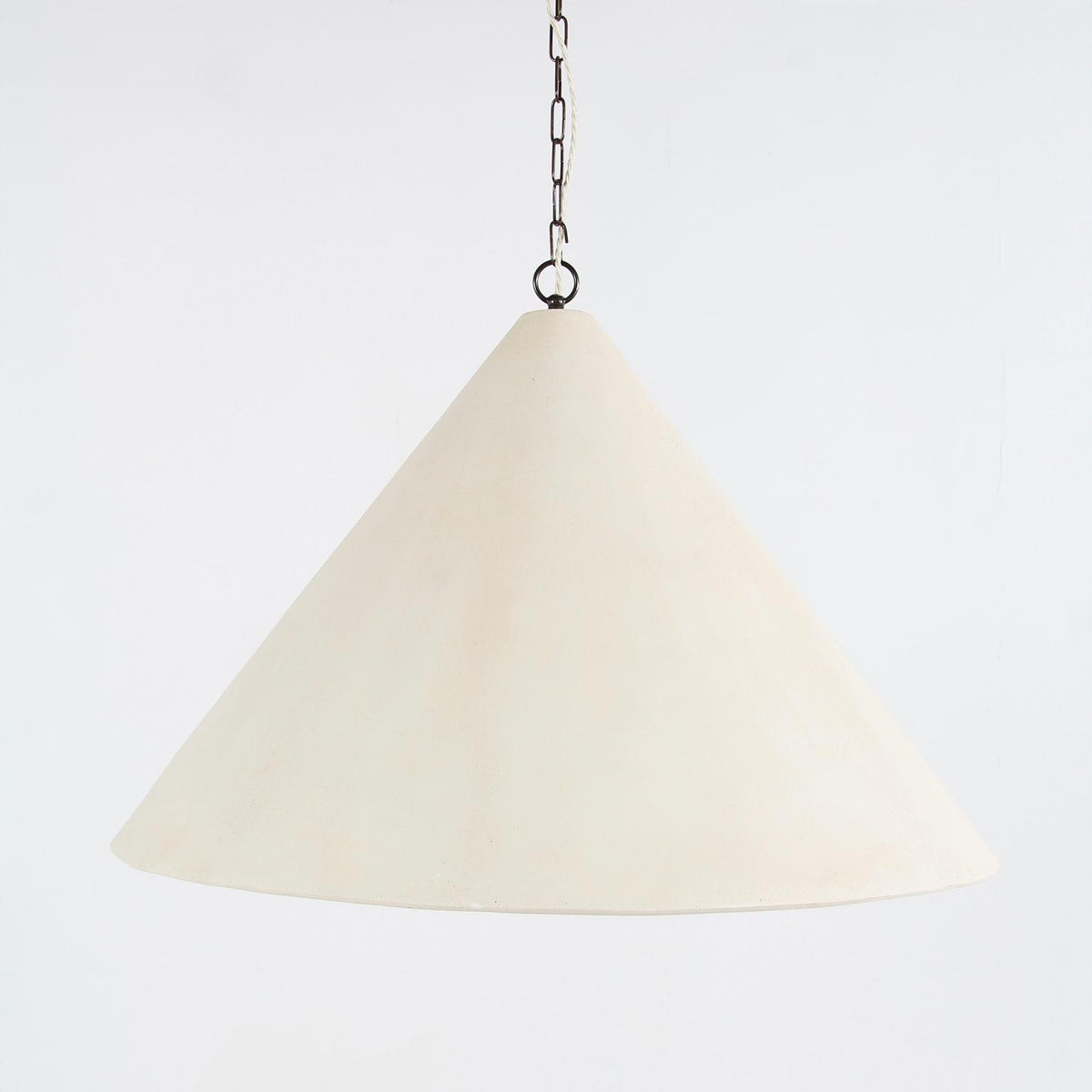 Unique Artisan XL Cone Limestone Hanging  Pendant