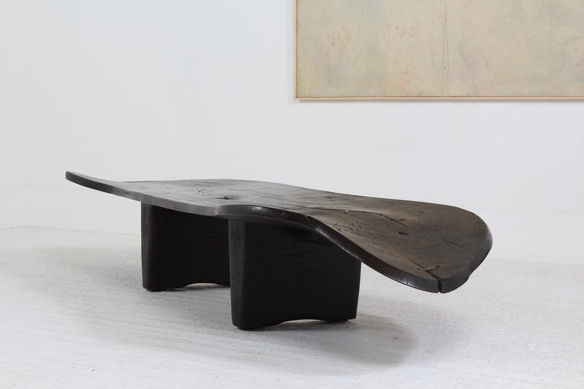Magnificent  Sculptural Welsh Artisan Sugi Ban  Burnt wood Coffee Table.Please Enquire