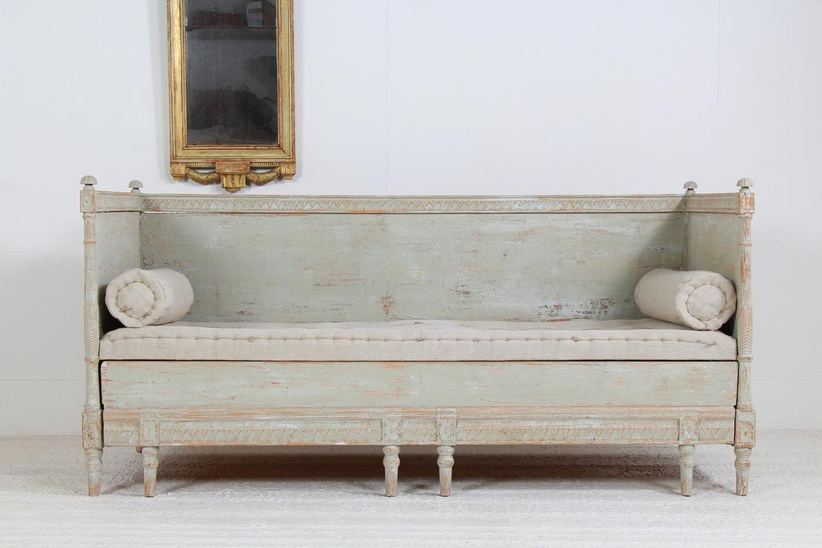 Spectacular Swedish 19thC  Painted Sofa Bench