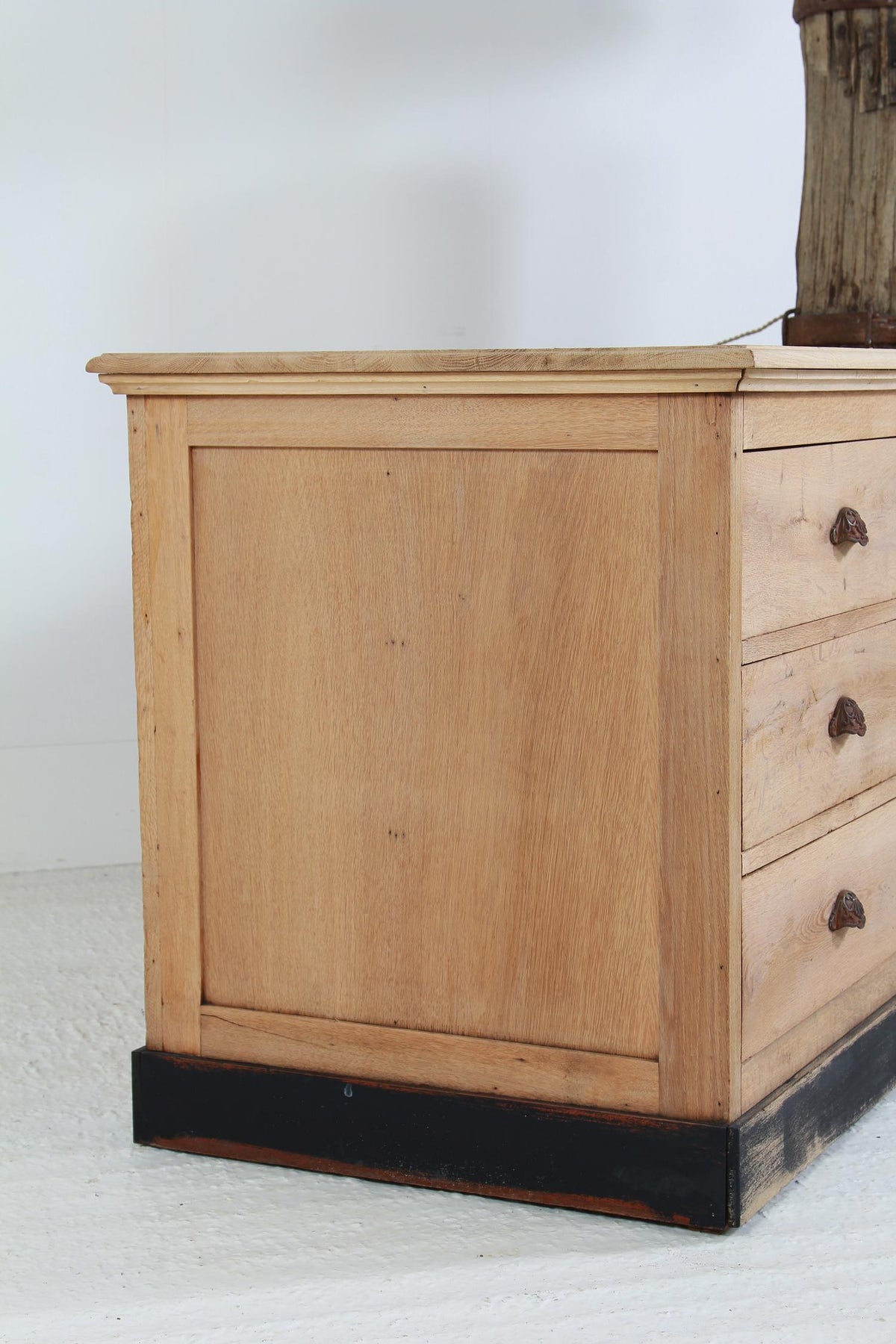 Outstanding French 20thC Bleached Oak Bank of Drawers