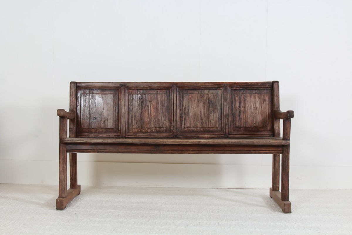 Rustic Primitive  Country French 19thC Hall Bench