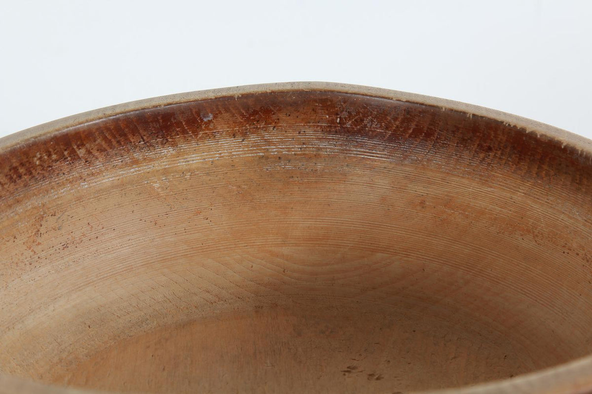 Swedish 19thC antique thick rimmed folk Art Dough bowl