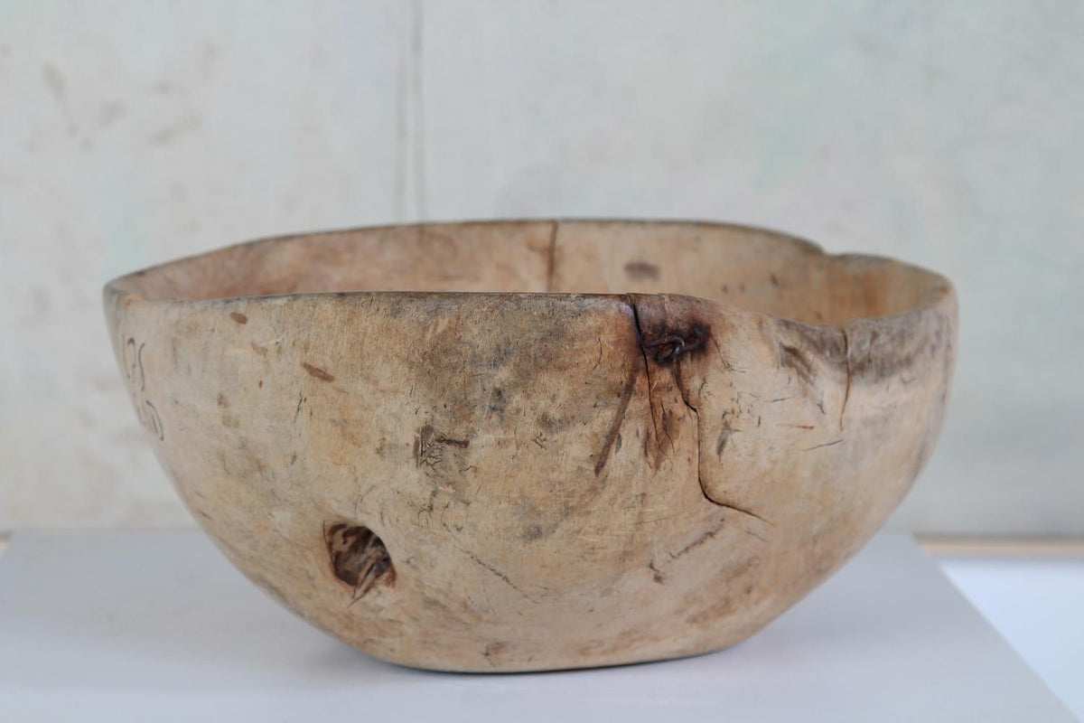 A Truley Sublime Organically Shaped  18th Century Scandinavian  Folk Art Root Wood Bowl