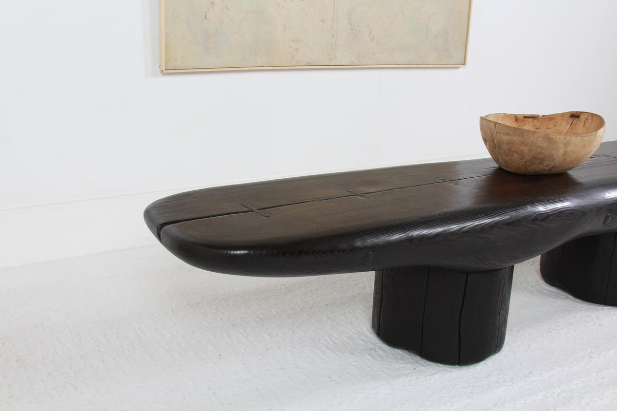 Japanese Inspired Artisan Shou-Sugi-Ban Burntwood Coffee table.Please Enquire