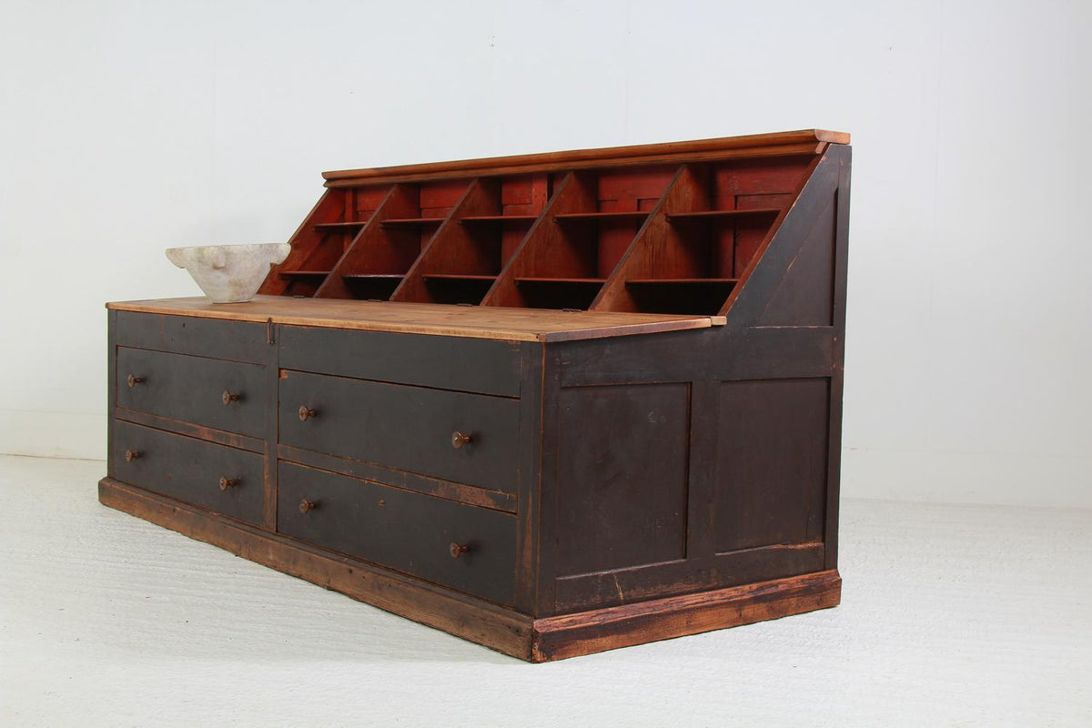 Magnificent French  19thC Shop Counter /Sideboard With Drawers